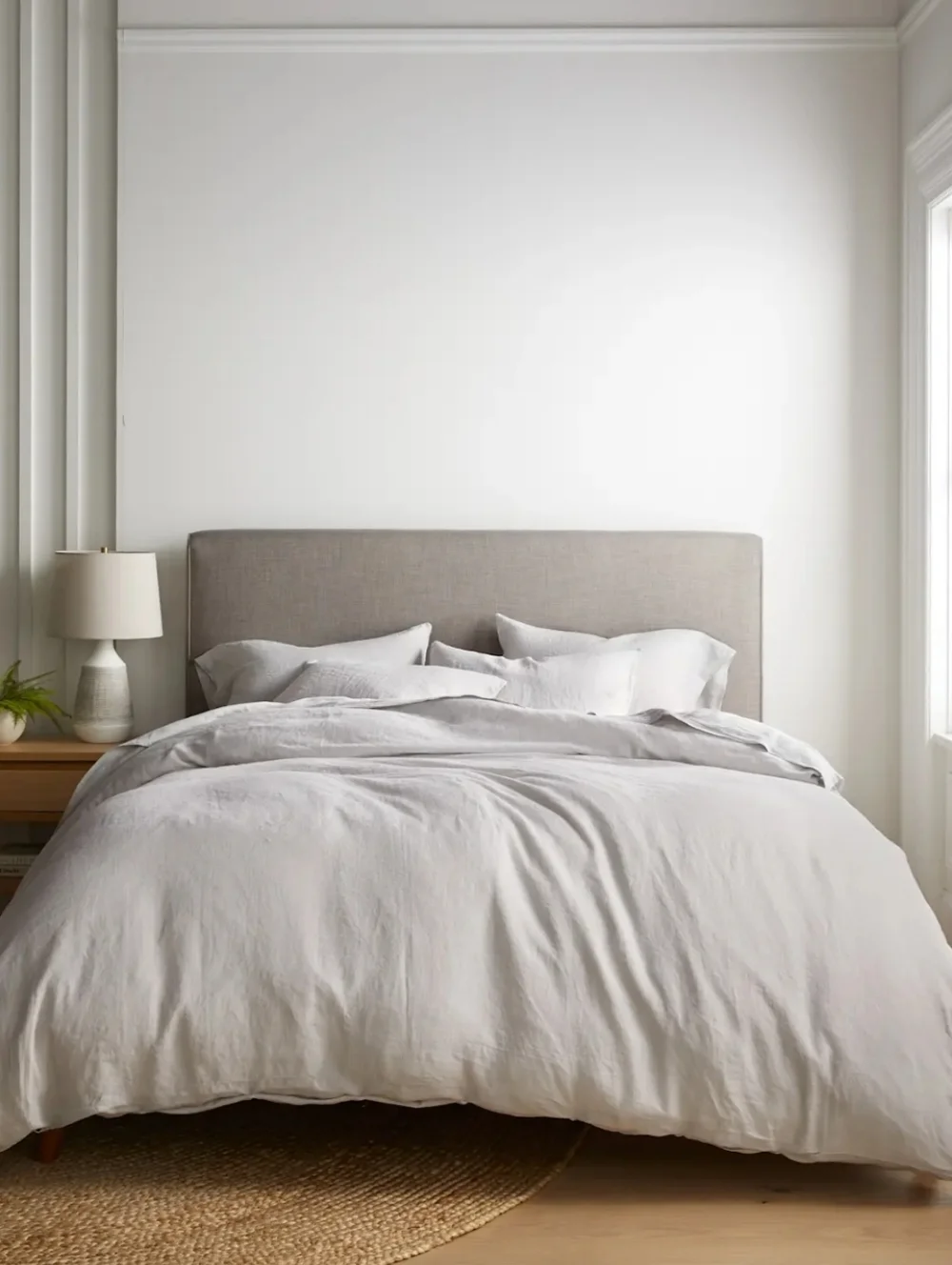 Quince European Linen Duvet Cover King Cal King Light Gray NWT